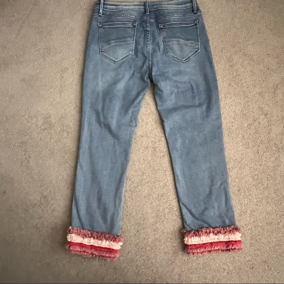 DRIFTWOOD Colette Pretty in Fringe Skinny Straight Cropped Blue Jeans - Picture 4 of 8